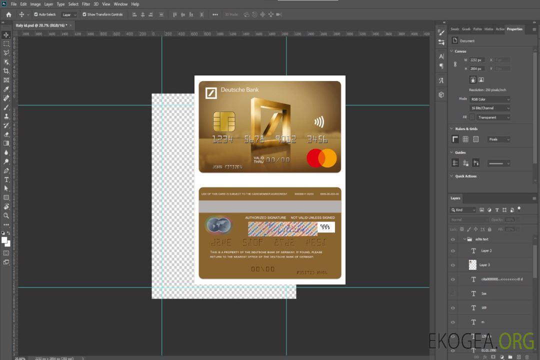 Allemagne Deutsche Bank Gold Mastercard template Allemagne Deutsche Bank Gold Mastercard template